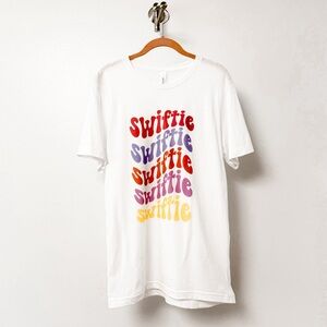 Taylor Swifties Rainbow Spring‎ Graphic Unisex Concert Casual T Shirt White